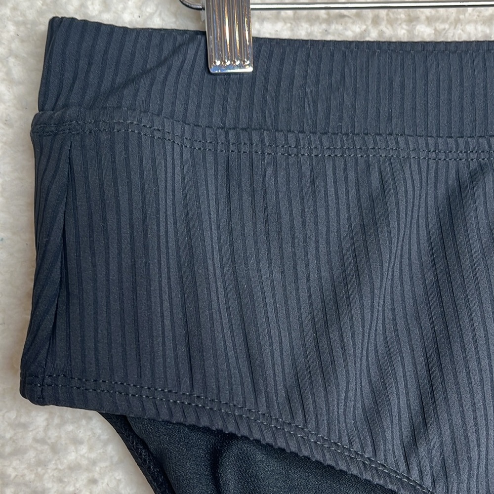 NWT SALT + COVE High Waisted Ribbed Womens Bikini Bottoms Black Simple Basic 0X - Picture 4 of 6